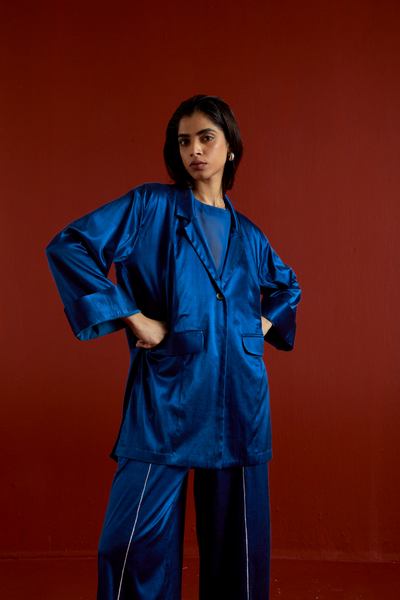WIDE SLEEVE JACKET CO-ORD-ELECTRIC BLUE