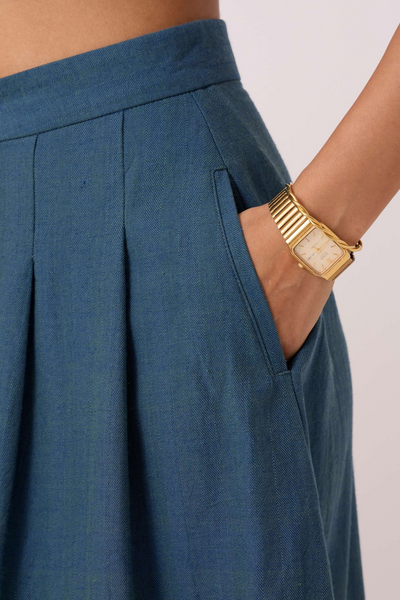 Eliot Blue Handwoven Skirt