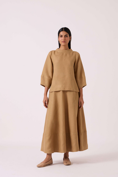 Bertie Tan Linen Top