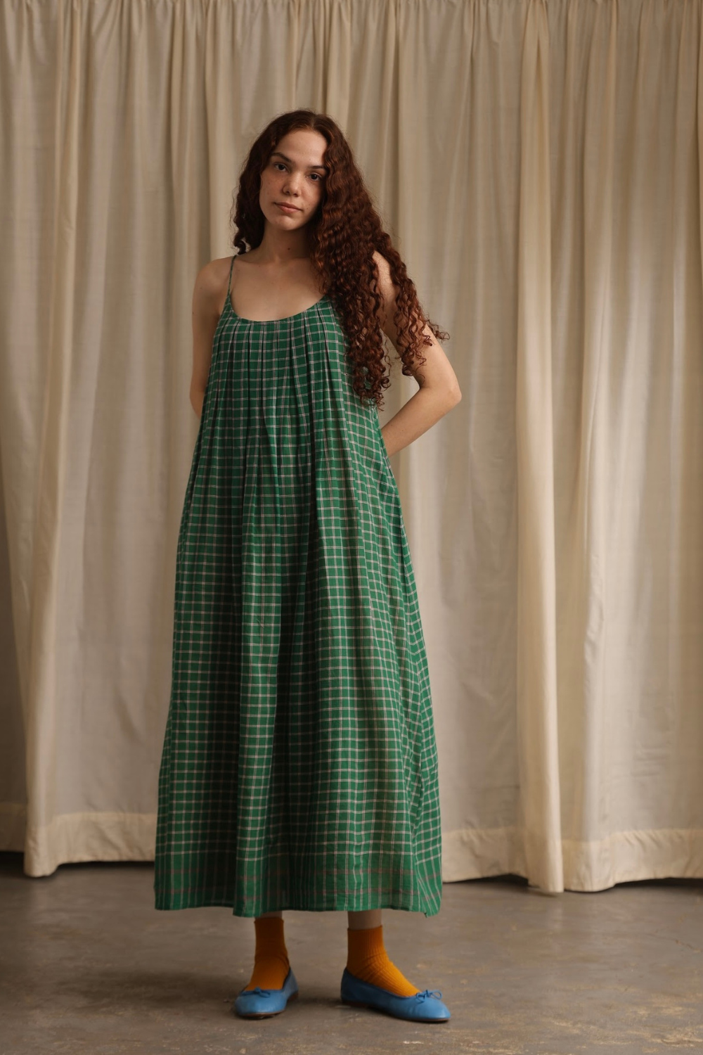 Kyra Dress - Green Checks
