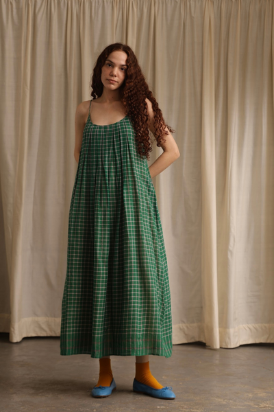 Kyra Dress - Green Checks