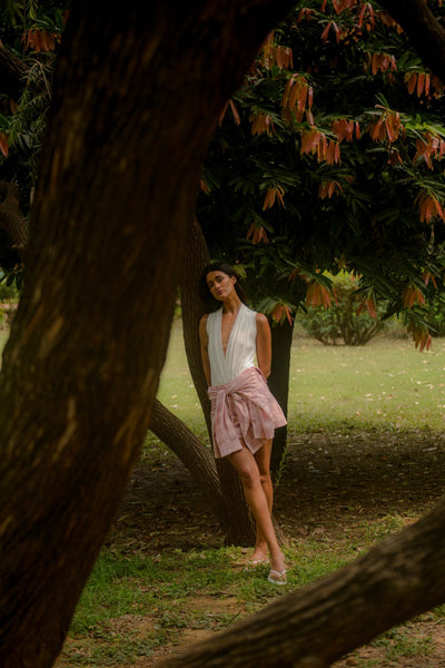 RANGA LINEN TIE UP SHORTS