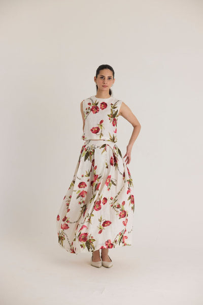 ROSITA LINEN TOP & SKIRT SET