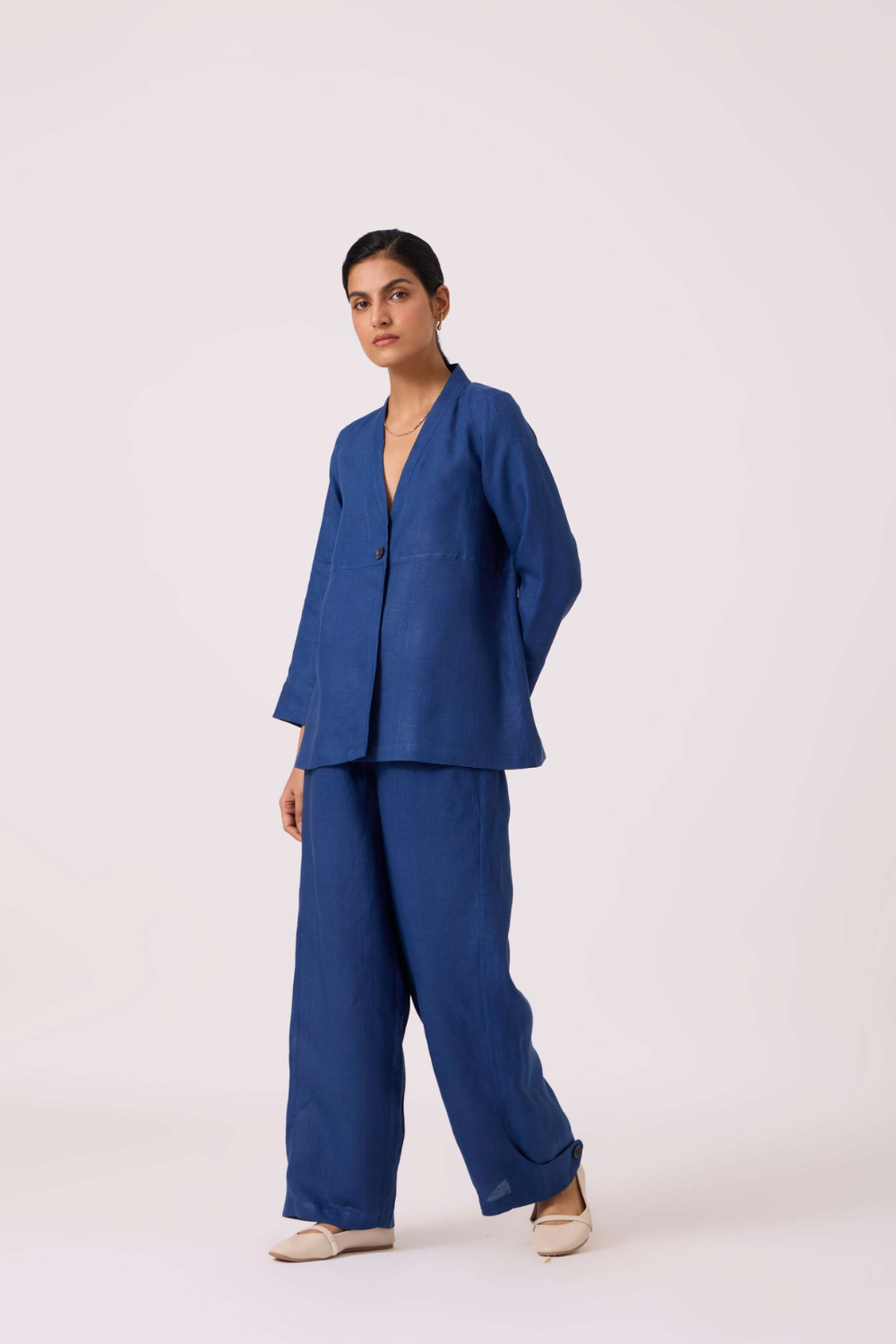 Aldous Blue Linen Pants