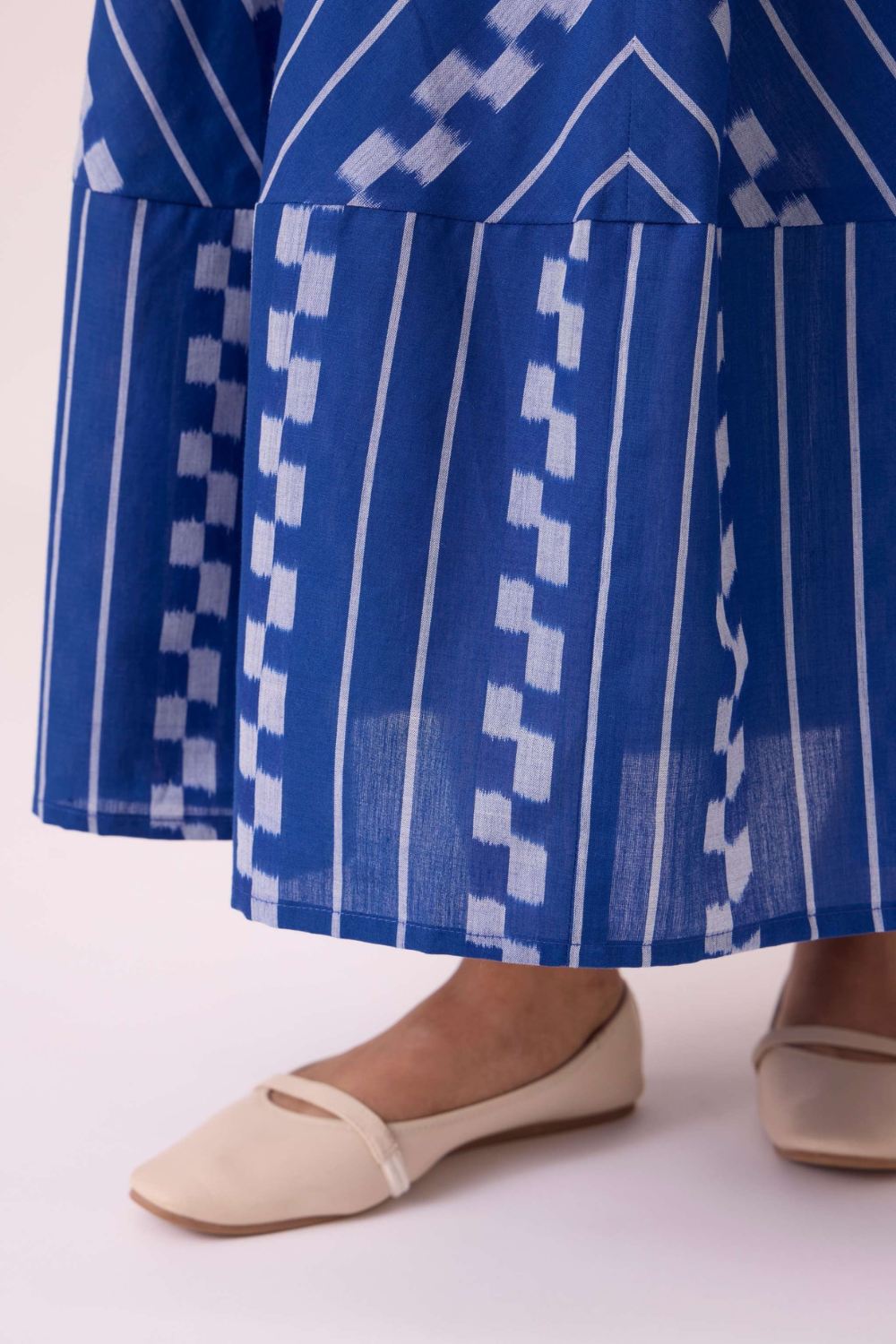 Nikol Blue Striped Ikat Dress