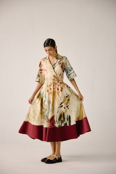 Print Blocked Dress - Abstract