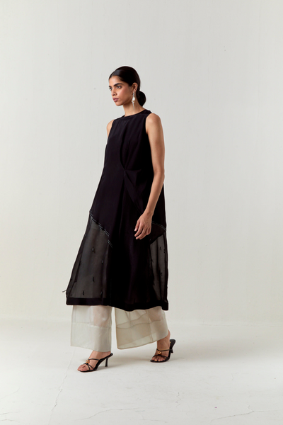 ASYMMETRIC TUNIC CO-ORD-BLACK