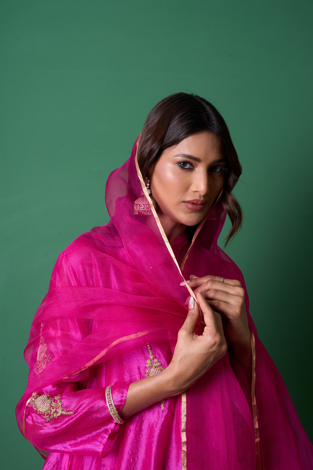 Paradise Kurta Set - Pink with Dupatta