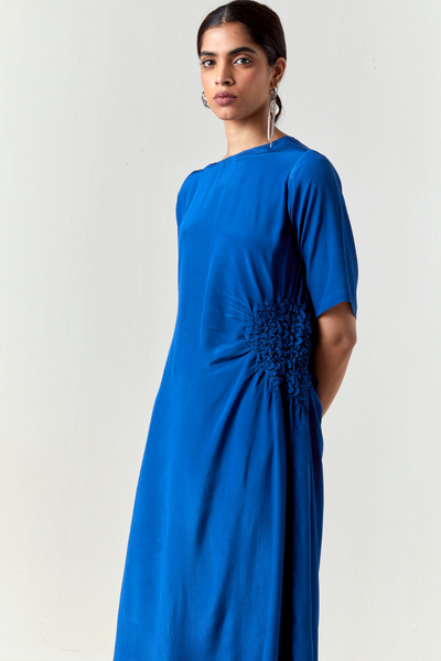 RUCHING TUNIC CO-ORD-ELECTRIC BLUE