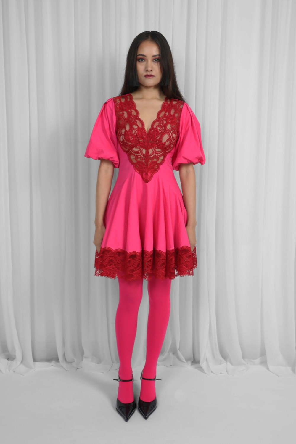 Remi Dress-Red & Pink