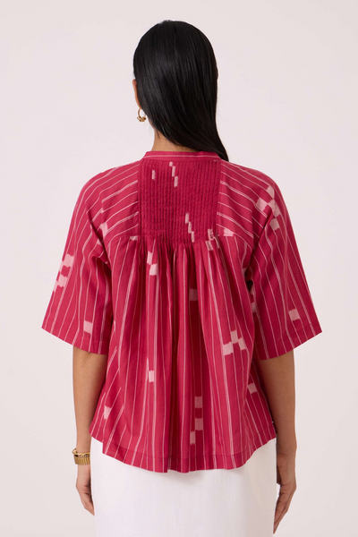 Dorian Rhubarb Ikat Top
