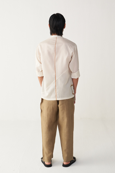 FLORAL ROPE EMB. SHIRT
