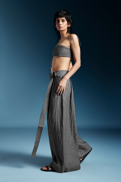 Skye Trousers in Grey-Charcoal Grey