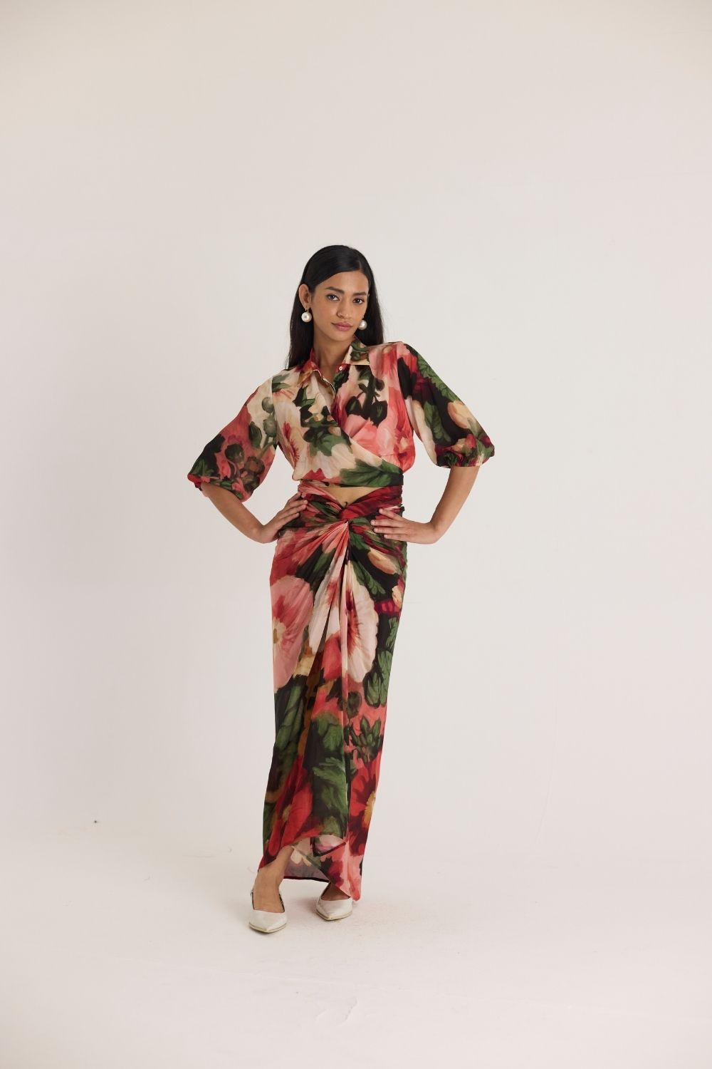 SCARLETT TIE-UP TOP & SKIRT SET