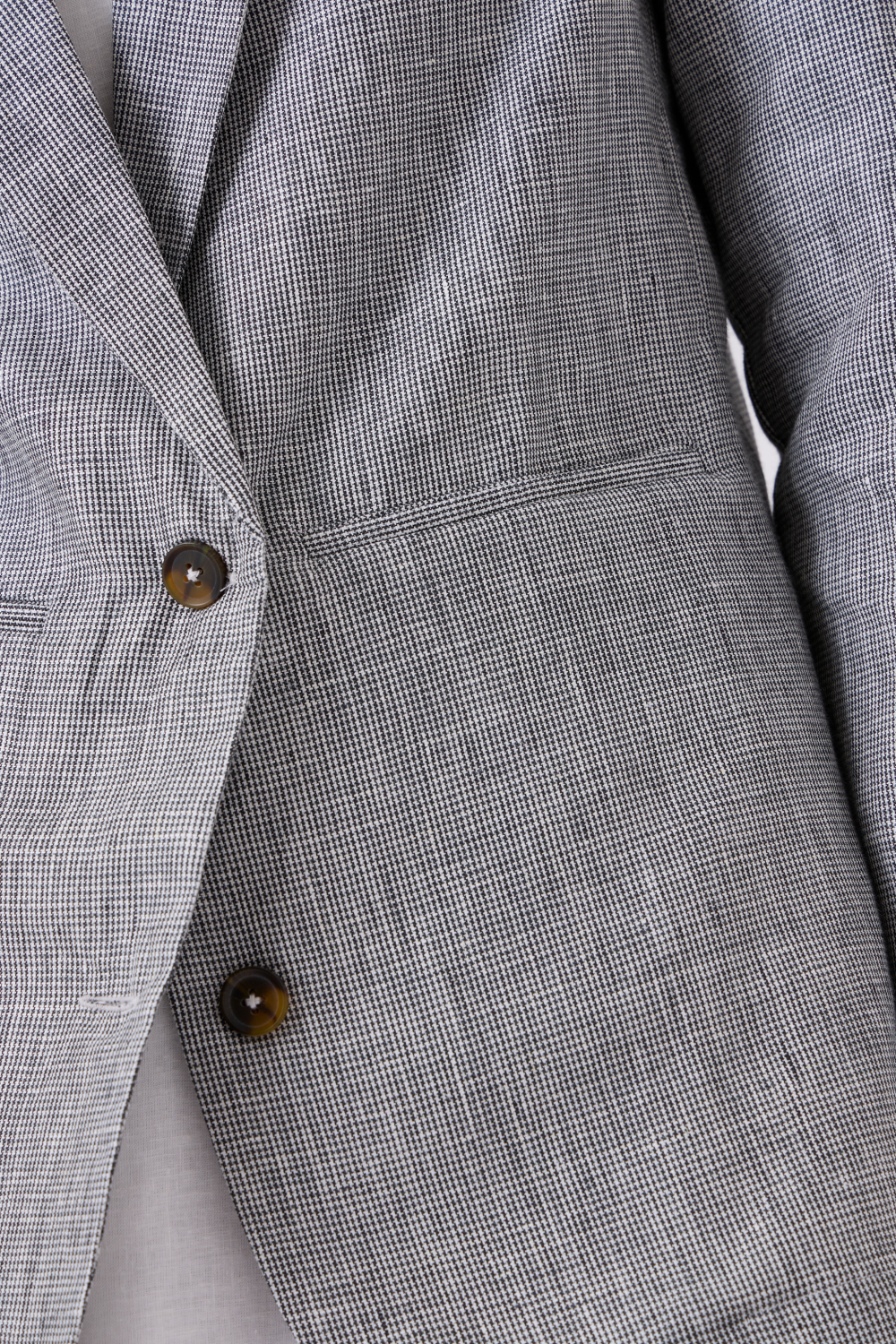Salak White & Black Houndstooth Linen Blazer