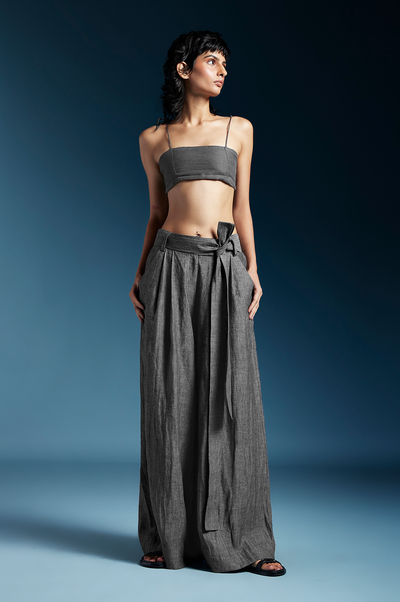 Skye Trousers in Grey-Charcoal Grey