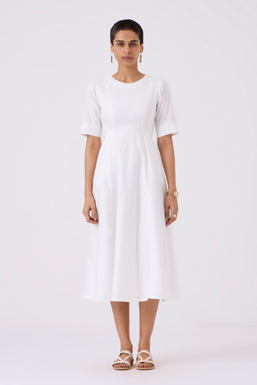 Flo White Fit & Flare Dress