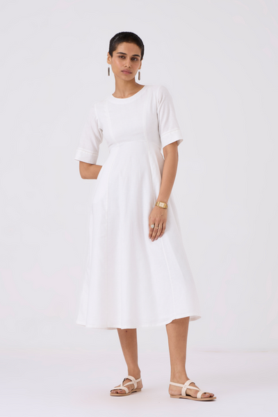 Flo White Fit & Flare Dress
