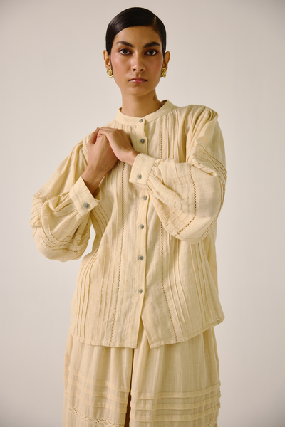 Hazel Top - Ivory Block Print