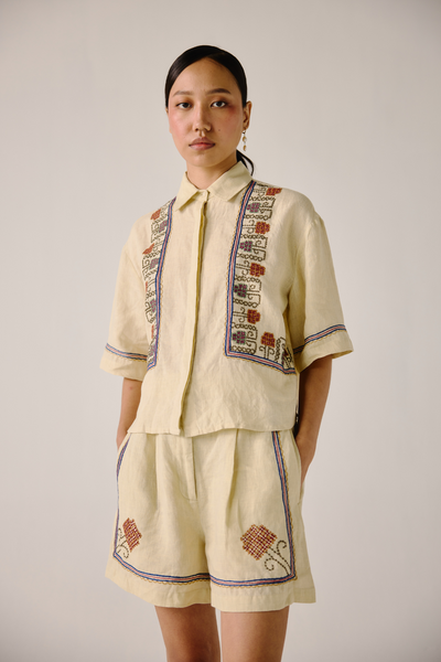 Leo Set - Ivory Cross Stitch Emb.