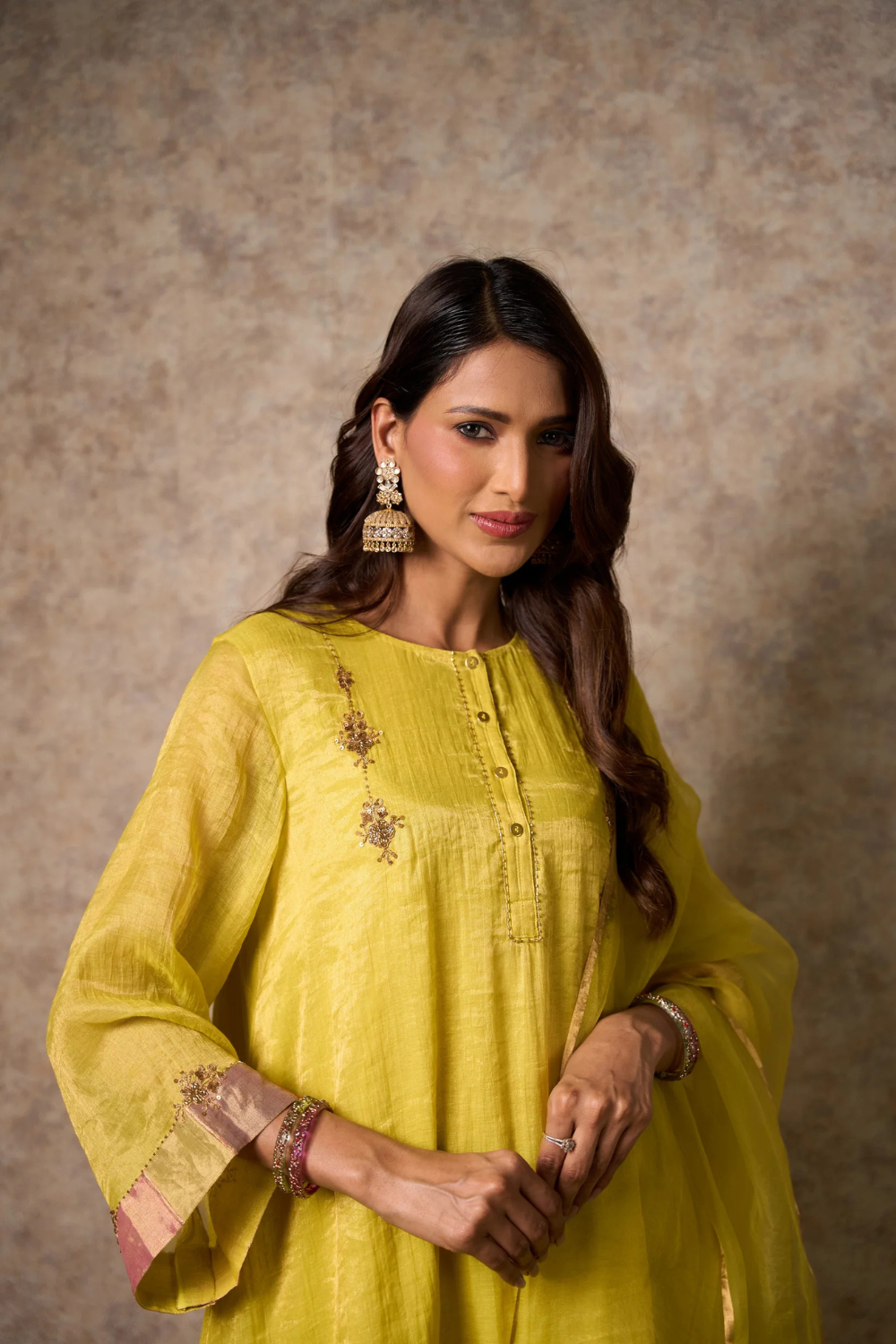 Zing Kurta Set - Yellow with Dupatta