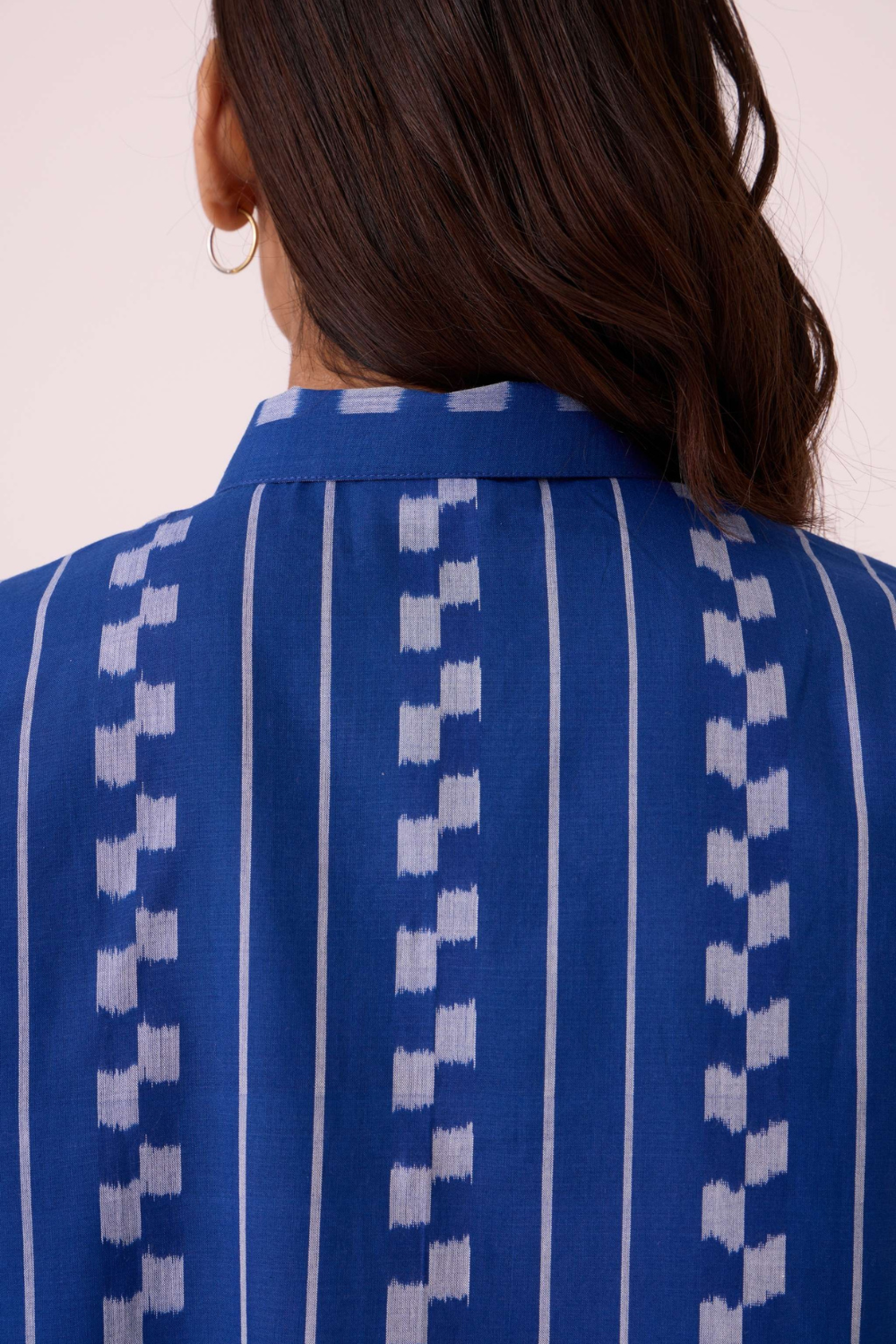 Alyosha Blue Striped Ikat Shirt