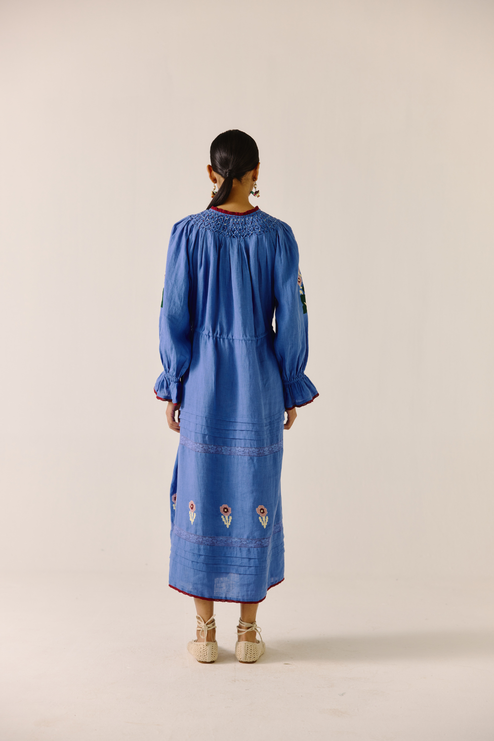 Edith Dress - Electric Blue Pixel Applique