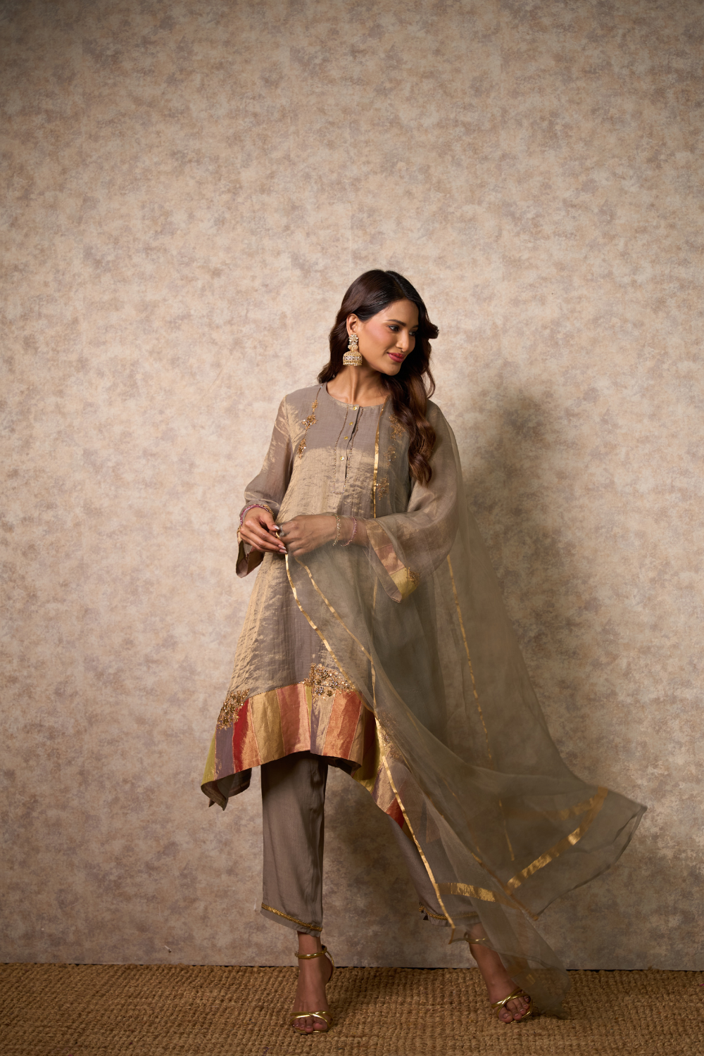 Zing Kurta Set - Grey with Dupatta