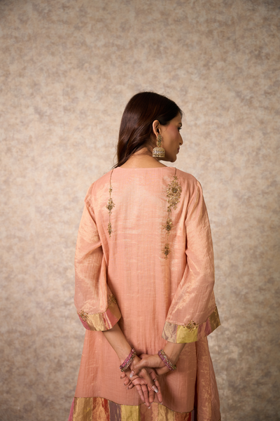 Zing Kurta Set - Peach with Dupatta