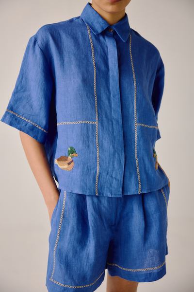 Ava Shirt - Electric Blue Duck
