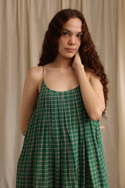 Kyra Dress - Green Checks