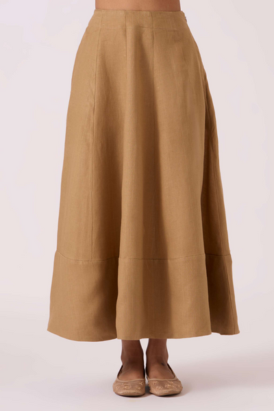 Marner Tan Linen Skirt