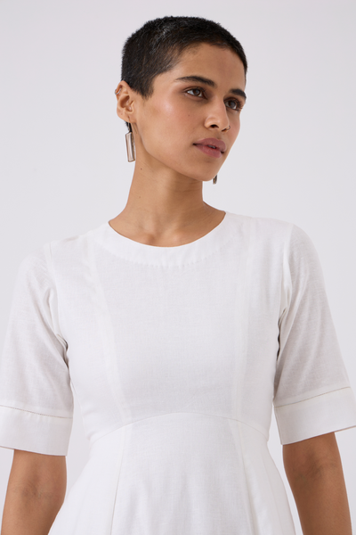 Flo White Fit & Flare Dress