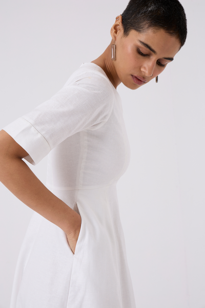Flo White Fit & Flare Dress