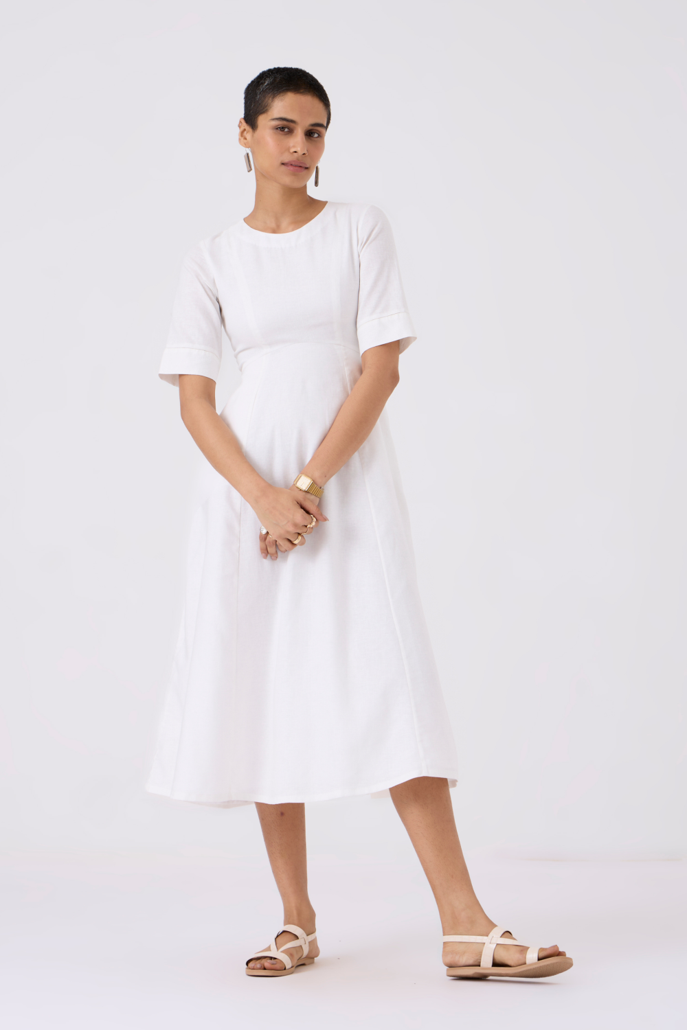 Flo White Fit & Flare Dress