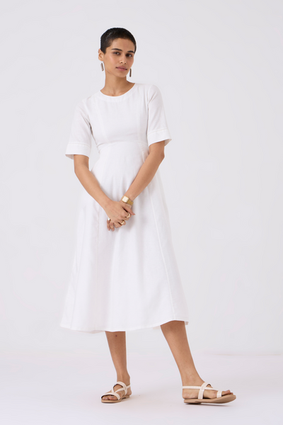 Flo White Fit & Flare Dress