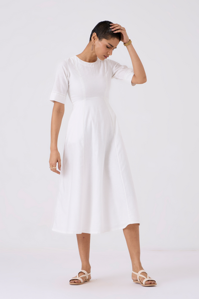 Flo White Fit & Flare Dress