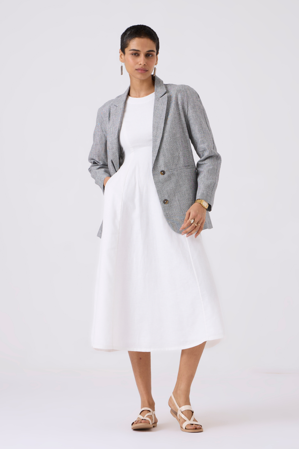 Flo White Fit & Flare Dress