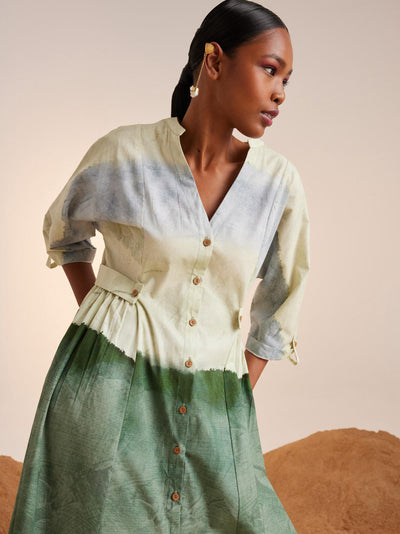 Button Down Dress-Earth