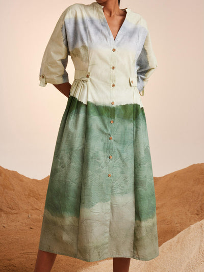Button Down Dress-Earth