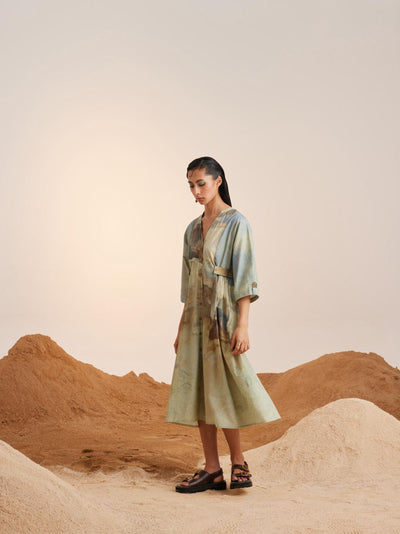 Button Down Dress-Alpine