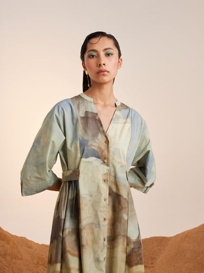 Button Down Dress-Alpine