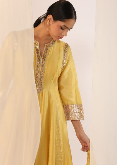 Godet kurta gota handwork with luxrious dupatta