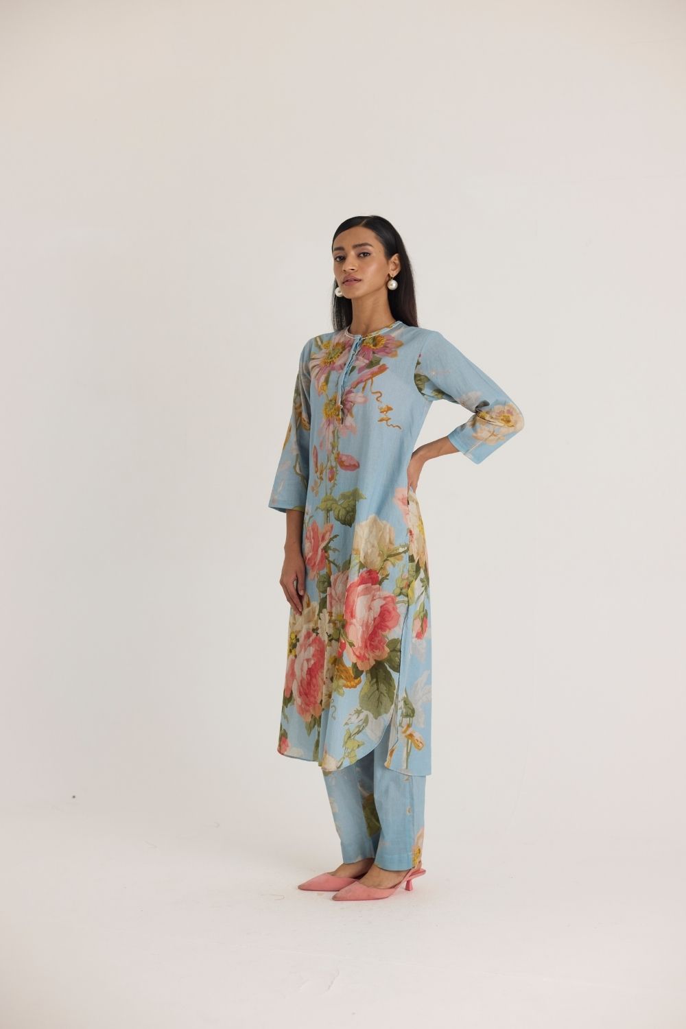 TAFFY LONG COTTON KURTA SET