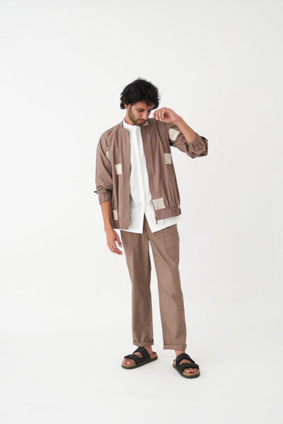 EMB. BOMBER JACKET CO-ORD ( Set Of 3) - CEDAR