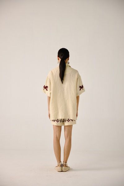 Unisex Set - Ivory Bird Applique
