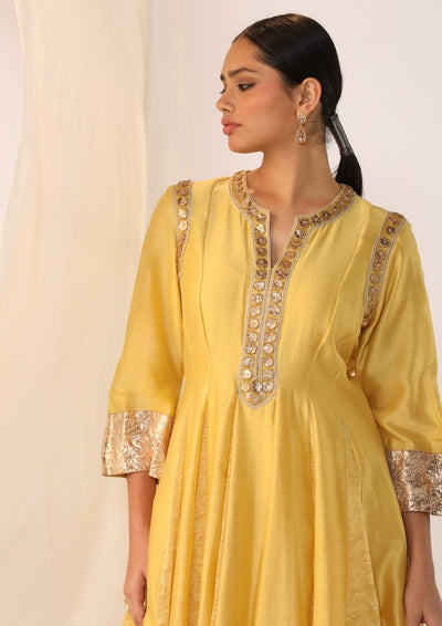 Godet kurta gota handwork with luxrious dupatta