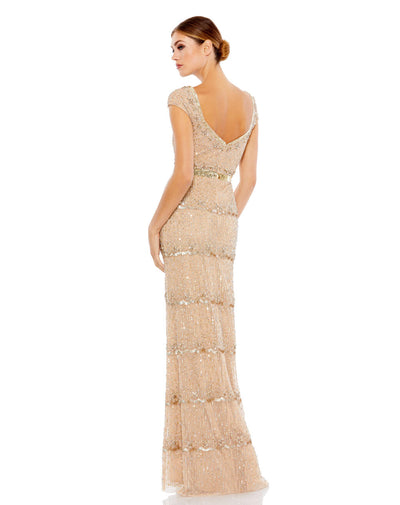 MD-9089 Straight Gown-Beige