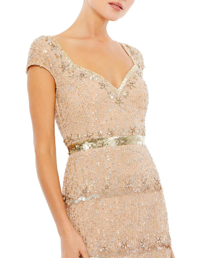 MD-9089 Straight Gown-Beige
