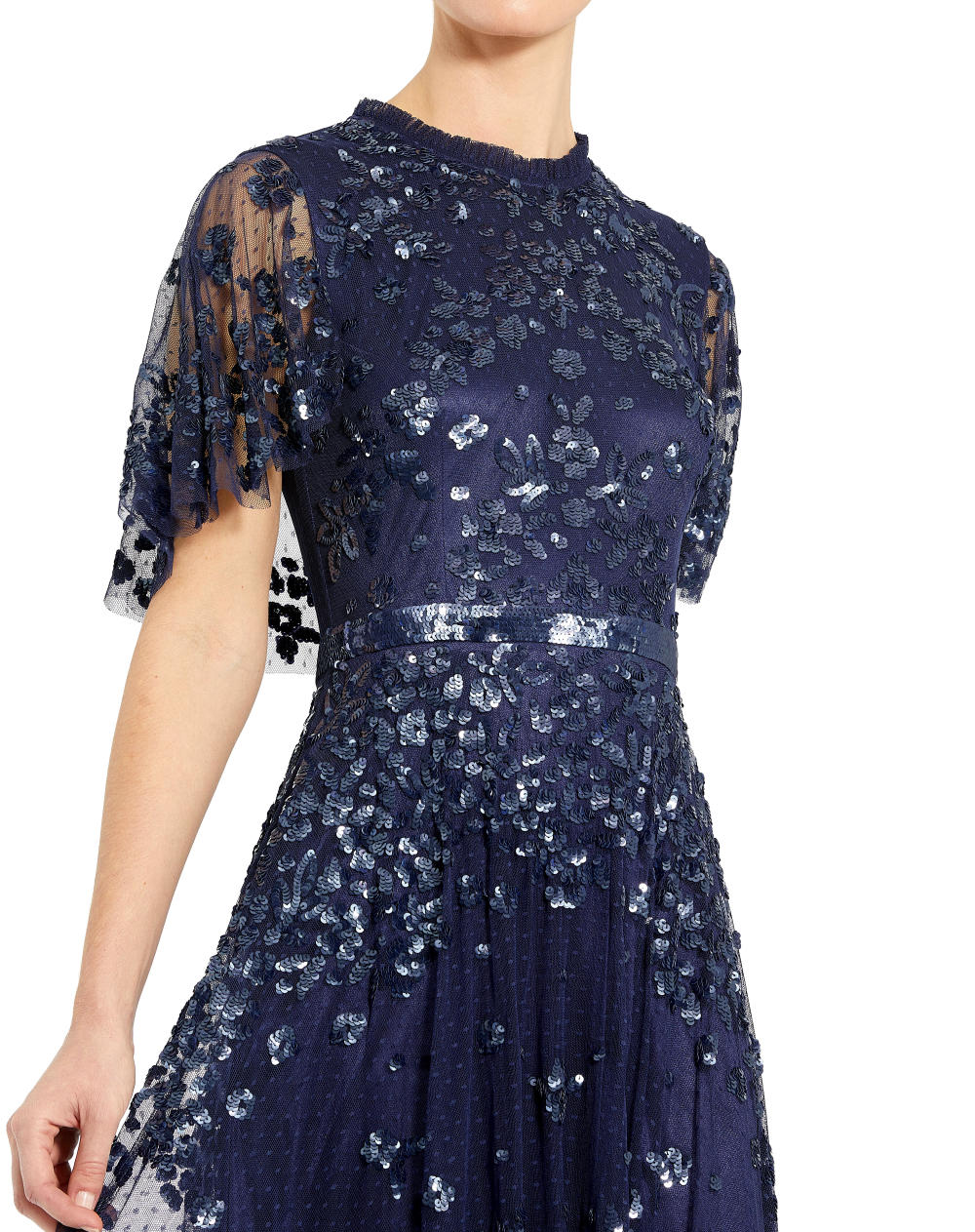 MD-9192 Veil Long Gown-Blue